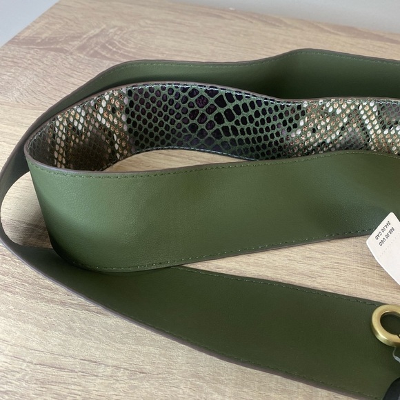 NWT Anthropologie Snake Print Crossbody Strap Moss Green Removable - Picture 7 of 8